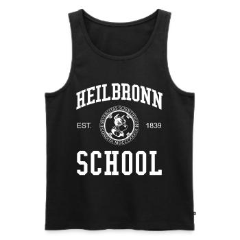 Heilbronn School Universität Hochschule University - Men's Premium Organic Tank Top - black - Front - AI Model Male 178 light (178cm)