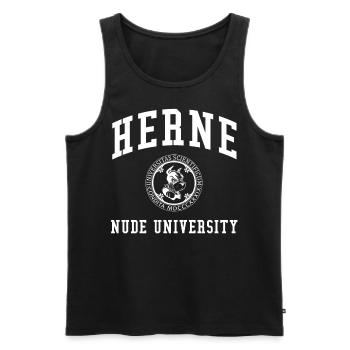 Herne Nude University Universität Hochschule Uni - Débardeur bio Premium Homme - noir - Devant - AI Model Male 178 light (178cm)