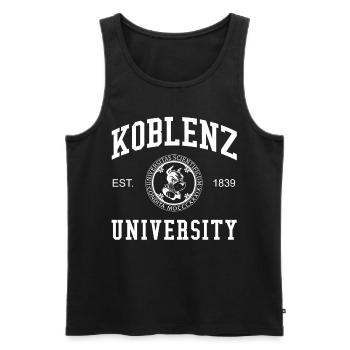 Koblenz University Universität Hochschule Uni - Männer Premium Bio Tank Top - Schwarz - Vorne - Michal (187cm)