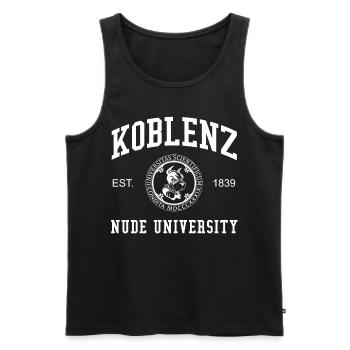 Koblenz Nude University Hochschule Universität Uni - Männer Premium Bio Tank Top - Schwarz - Vorne - Michal (187cm)