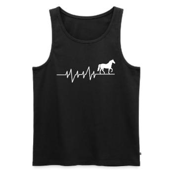 Ich mag Pferde Herzschlag - Männer Premium Bio Tank Top - Schwarz - Vorne - Michal (187cm)