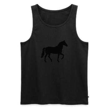 Ich mag Pferde - Männer Premium Bio Tank Top - Schwarz - Vorne - Michal (187cm)