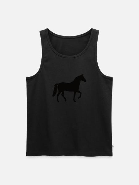 Ich mag Pferde - Männer Premium Bio Tank Top - Schwarz