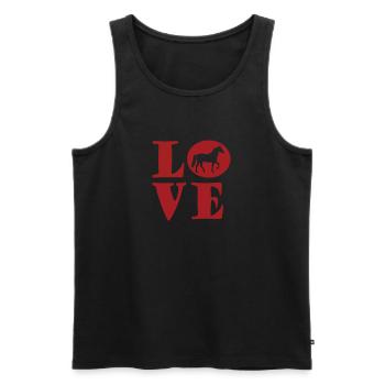 J’aime les chevaux - Débardeur bio Premium Homme - noir - Devant - Michal (187cm)