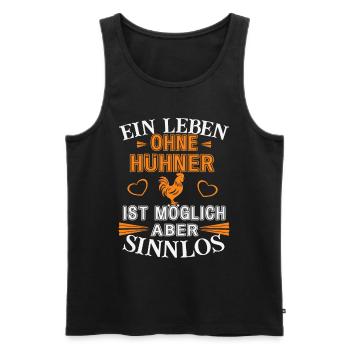 A life without chickens - Men's Premium Organic Tank Top - black - Front - AI Model Male 178 light (178cm)