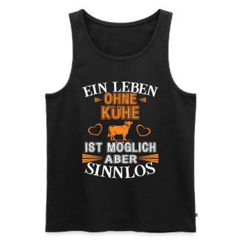 Ein Leben ohne Kühe - Männer Premium Bio Tank Top - Schwarz - Vorne - Michal (187cm)