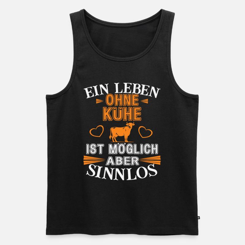 Ein Leben ohne Kühe - Männer Premium Bio Tank Top - Schwarz