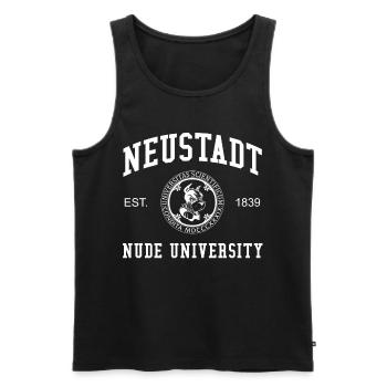 Neustadt Nude University Universität Hochschule - Männer Premium Bio Tank Top - Schwarz - Vorne - AI Model Male 178 light (178cm)