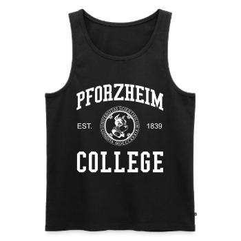 École universitaire du collège Pforzheim - Débardeur bio Premium Homme - noir - Devant - Michal (187cm)