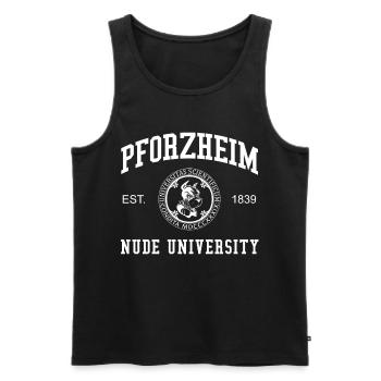 Pforzheim Nude University Hochschule Universität - Männer Premium Bio Tank Top - Schwarz - Vorne - AI Model Male 178 light (178cm)