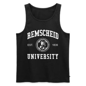 Remscheid University Universität Hochschule Uni - Men's Premium Organic Tank Top - black - Front - Michal (187cm)