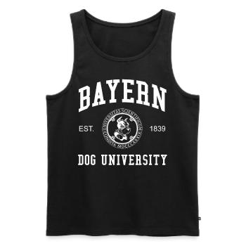 Université du chien de Bavière Université universitaire - Débardeur bio Premium Homme - noir - Devant - AI Model Male 178 light (178cm)