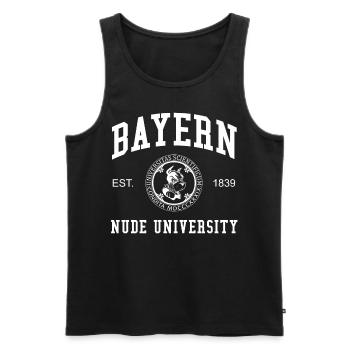Bavaria Nude University University University - Men's Premium Organic Tank Top - black - Front - AI Model Male 178 light (178cm)