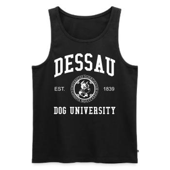 Dessau Dog University Universität Hochschule Uni - Männer Premium Bio Tank Top - Schwarz - Vorne - AI Model Male 178 light (178cm)