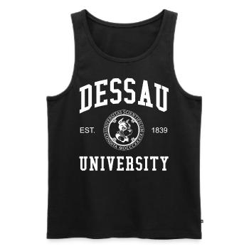 Dessau University Universität Hochschule Uni - Männer Premium Bio Tank Top - Schwarz - Vorne - AI Model Male 178 light (178cm)