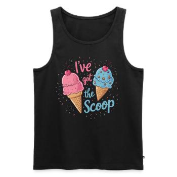 I've Got the Scoop Gender Reveal Ice cream Themed - Men's Premium Organic Tank Top - black - Front - AI Model Male 178 light (178cm)