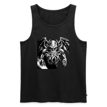 Cthulhu No Lives Matter Horror Monster T-Shirt - Männer Premium Bio Tank Top - Schwarz - Vorne - Michal (187cm)