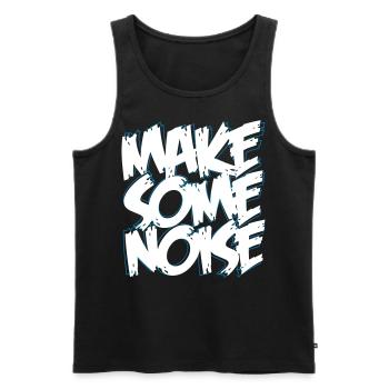 MAKE SOME NOISE - Männer Premium Bio Tank Top - Schwarz - Vorne - AI Model Male 178 light (178cm)