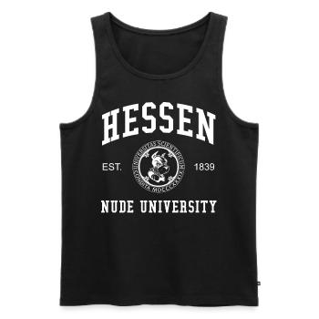 Hessen Nude University Hochschule Universität Uni - Men's Premium Organic Tank Top - black - Front - Michal (187cm)