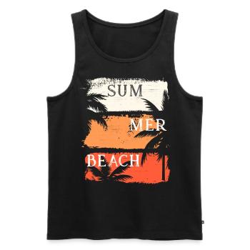 T-shirt tendance printemps-été décontracté, à la mode. - Débardeur bio Premium Homme - noir - Devant - AI Model Male 178 light (178cm)