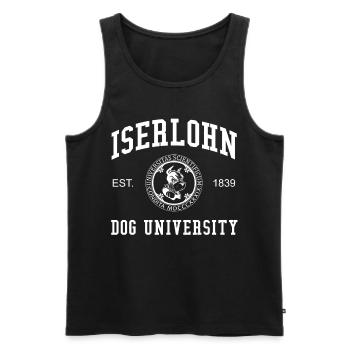 Iserlohn Dog University Universität Hochschule Uni - Men's Premium Organic Tank Top - black - Front - AI Model Male 178 light (178cm)