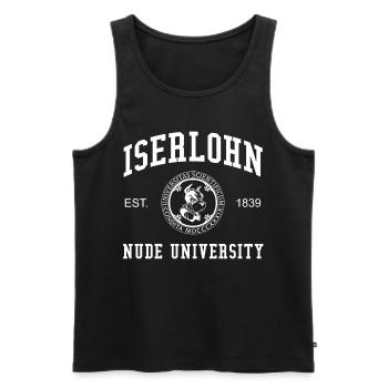 Iserlohn Nude University Universität Hochschule - Männer Premium Bio Tank Top - Schwarz - Vorne - AI Model Male 178 light (178cm)