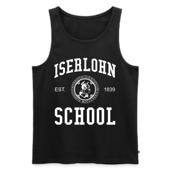 Iserlohn School University College School University - Men's Premium Organic Tank Top - black - Front - AI Model Male 178 light (178cm)