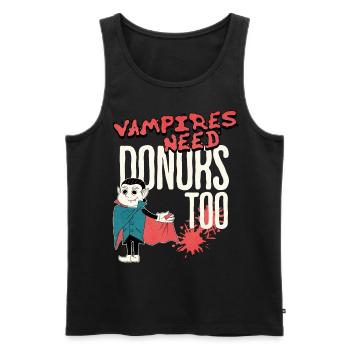 Vampires Need Donors Too Funny Blood Donation Men - Men's Premium Organic Tank Top - black - Front - Michal (187cm)
