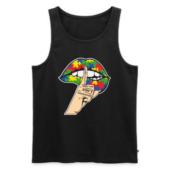 Don't Judge What You Don't Understand Autism - Men's Premium Organic Tank Top - black - Front - AI Model Male 178 light (178cm)