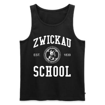 Zwickau School Universität Schule Uni University - Men's Premium Organic Tank Top - black - Front - Michal (187cm)