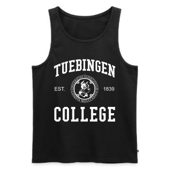 Tübingen College University University of Applied Sciences - Men's Premium Organic Tank Top - black - Front - AI Model Male 178 light (178cm)