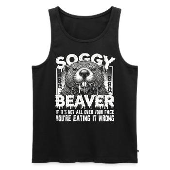 Beaver bbq funny soggy beaver bbq sarcastic adult - Men's Premium Organic Tank Top - black - Front - AI Model Male 178 light (178cm)