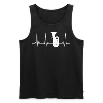 Tuba Heartbeat EKG Herzschlag für Tubaspieler - Männer Premium Bio Tank Top - Schwarz - Vorne - Michal (187cm)