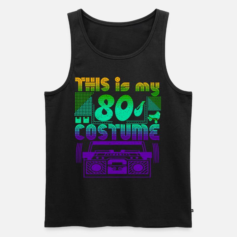 this is my 80s costume - Männer Premium Bio Tank Top - Schwarz