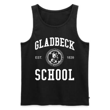 Gladbeck School Universität Schule Uni University - Débardeur bio Premium Homme - noir - Devant - AI Model Male 178 light (178cm)