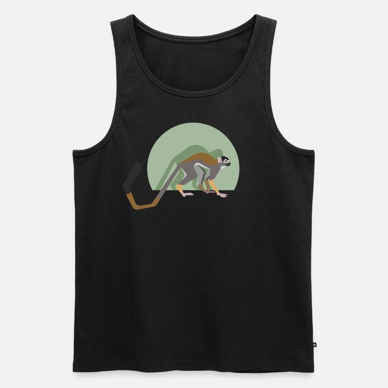 Totenkopfäffchen - Männer Premium Bio Tank Top - Schwarz