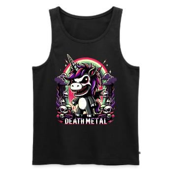 DEATH METAL UNICORN - Men's Premium Organic Tank Top - black - Front - AI Model Male 178 light (178cm)