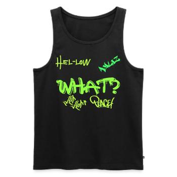 AYLIZ Grafitti three - Männer Premium Bio Tank Top - Schwarz - Vorne - AI Model Male 178 light (178cm)