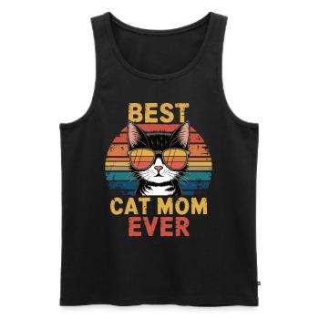 Meilleure maman chat - Débardeur bio Premium Homme - noir - Devant - Michal (187cm)