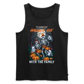 Skelett Familie Süßes oder Saures Halloween T-Shirt - Männer Premium Bio Tank Top - Schwarz - Vorne - Michal (187cm)