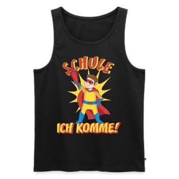 Superhero Back to School with School Cone - Men's Premium Organic Tank Top - black - Front - Michal (187cm)