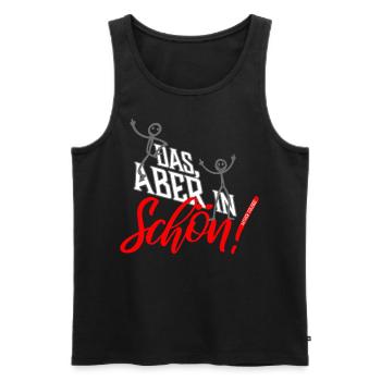 Das ABER… - Männer Premium Bio Tank Top - Schwarz - Vorne - AI Model Male 178 light (178cm)