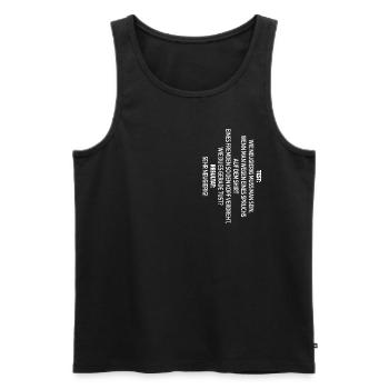 Wie neugierig Test lustiger Spruch Männer Frauen - Männer Premium Bio Tank Top - Schwarz - Vorne - Michal (187cm)