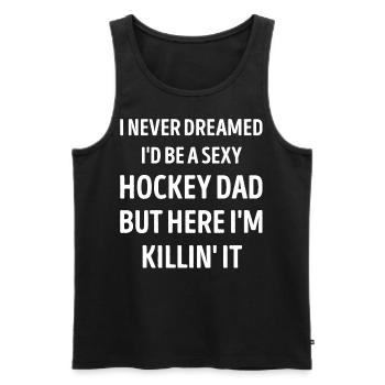 Hockey Dad Funny Dad Joke - Men's Premium Organic Tank Top - black - Front - Michal (187cm)