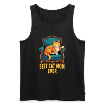 Best cat mom - Men's Premium Organic Tank Top - black - Front - Michal (187cm)