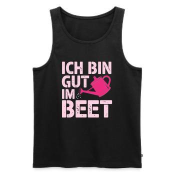Ich bin gut im BEET, Garten - Männer Premium Bio Tank Top - Schwarz - Vorne - Michal (187cm)