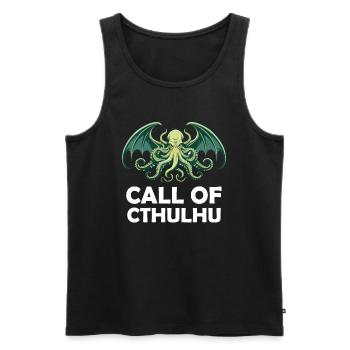 Call of Cthulhu Cult Monster Horror T-Shirt - Männer Premium Bio Tank Top - Schwarz - Vorne - AI Model Male 178 light (178cm)