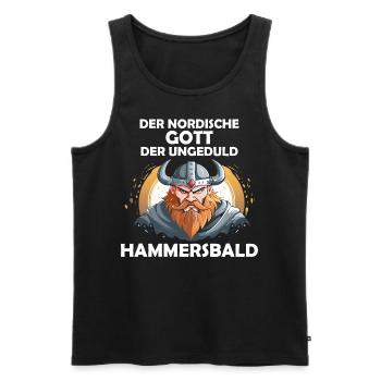 Wikinger Hammersbald Nordische Mythologie Ungeduld - Männer Premium Bio Tank Top - Schwarz - Vorne - Michal (187cm)