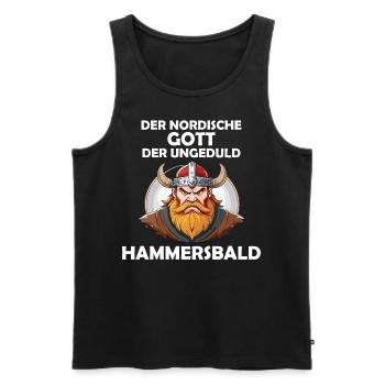Wikinger Hammersbald Nordische Mythologie Ungeduld - Männer Premium Bio Tank Top - Schwarz - Vorne - Michal (187cm)