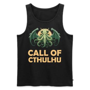 Call of Cthulhu Cult Monster Horror T-Shirt - Männer Premium Bio Tank Top - Schwarz - Vorne - AI Model Male 178 light (178cm)